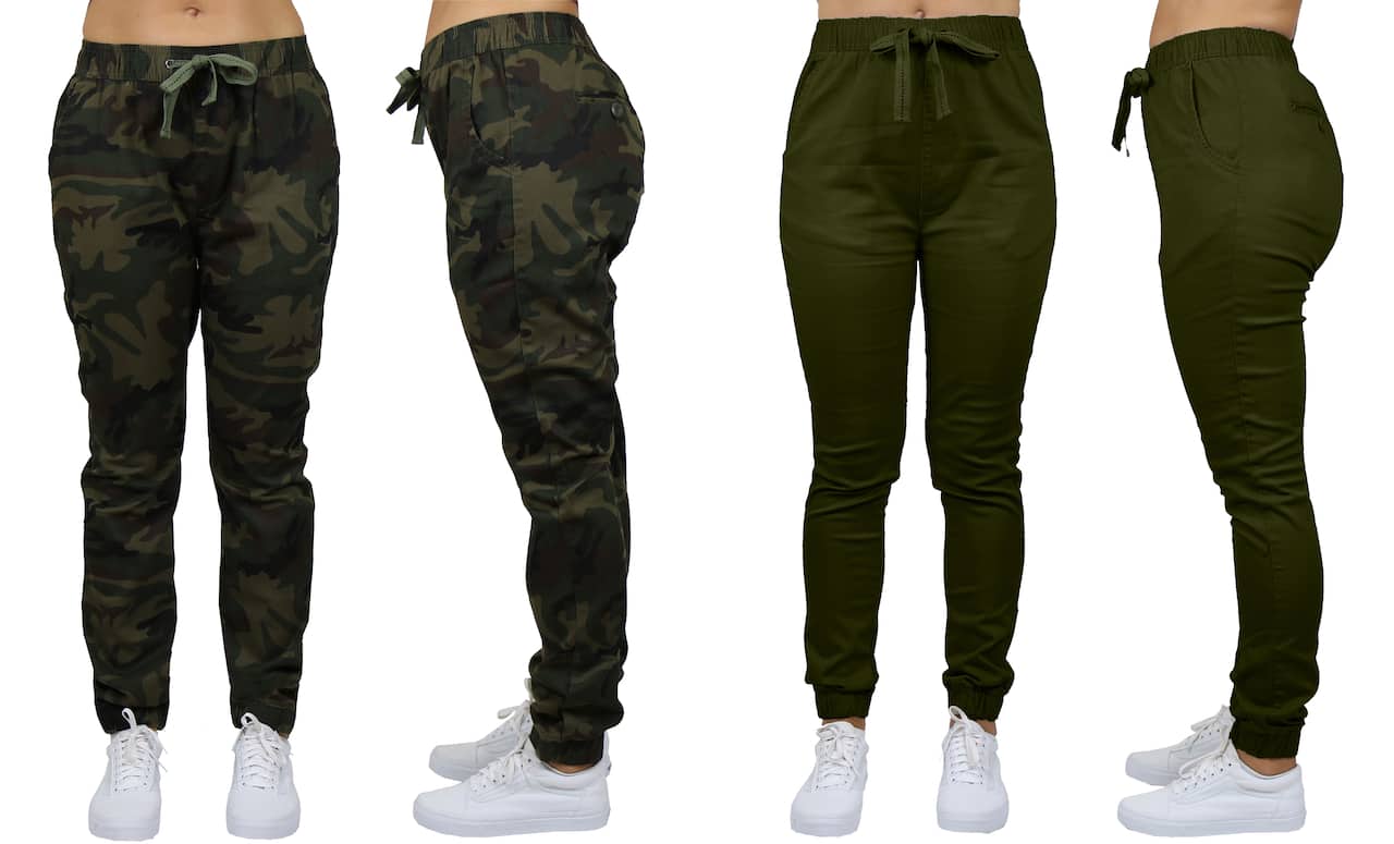 Galaxy By Harvic Loose Fit Stretch Twill Women's Joggers 2 Pack